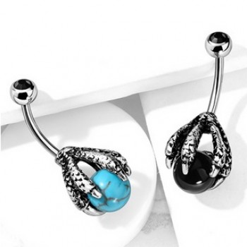 Dragon Claw Holding Ball Navel Ring Belly Bar
